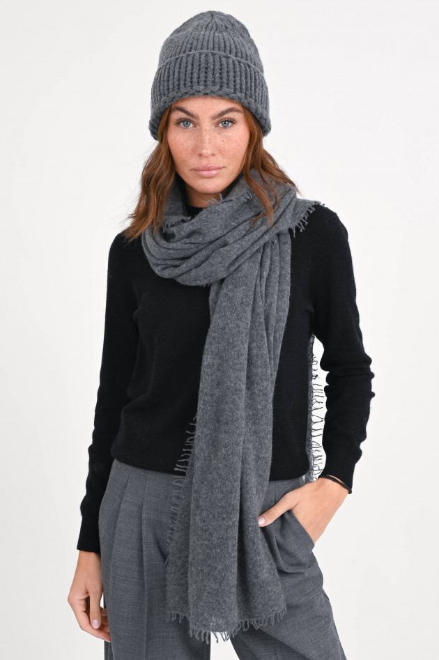 1868 Maxi-Cashmere Mütze in Dunkelgrau