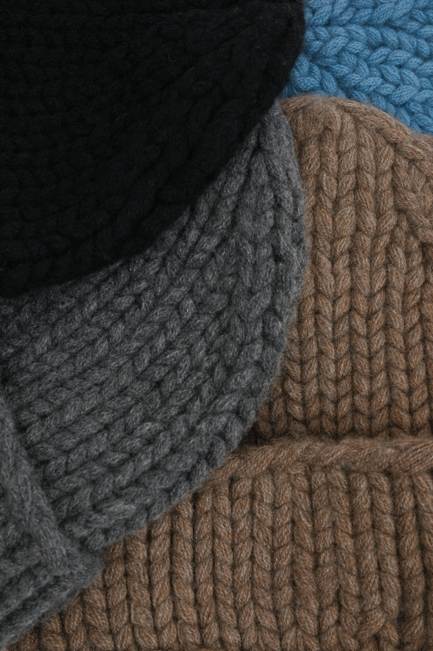 1868 Maxi-Cashmere Mütze in Dunkelgrau