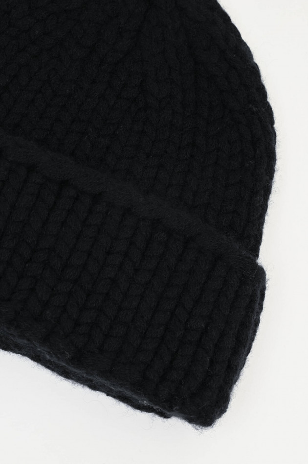 1868 Maxi-Cashmere Mütze in Schwarz