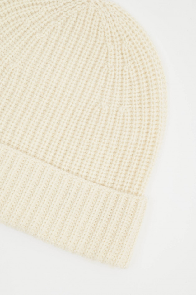 1868 Rippstrickmütze aus Cashmere in Creme
