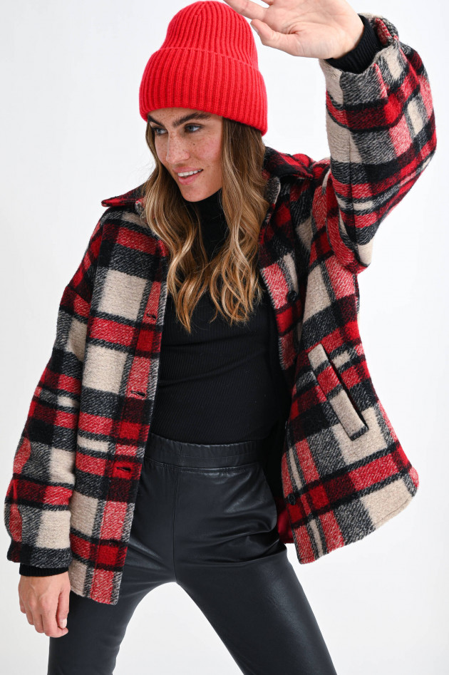 1868 Karierte Hemdjacke in Rot/Beige/Schwarz GRUENER.AT