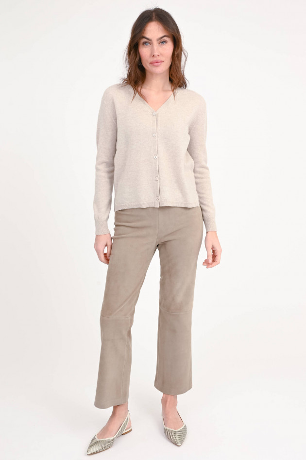 1868 Cashmere-Strickweste mit V-Neck in Mushroom