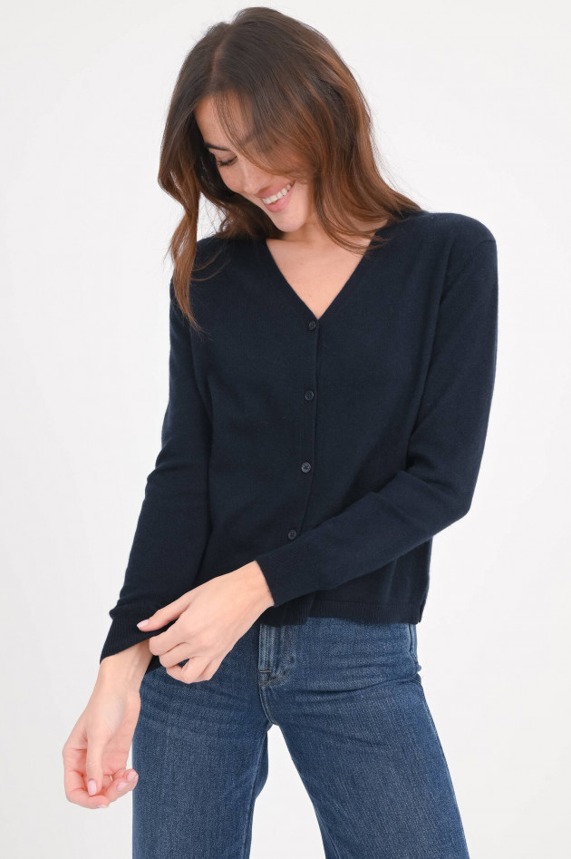 1868 Cashmere-Strickweste mit V-Neck in Navy