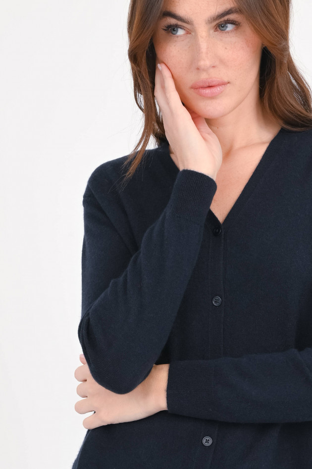 1868 Cashmere-Strickweste mit V-Neck in Navy