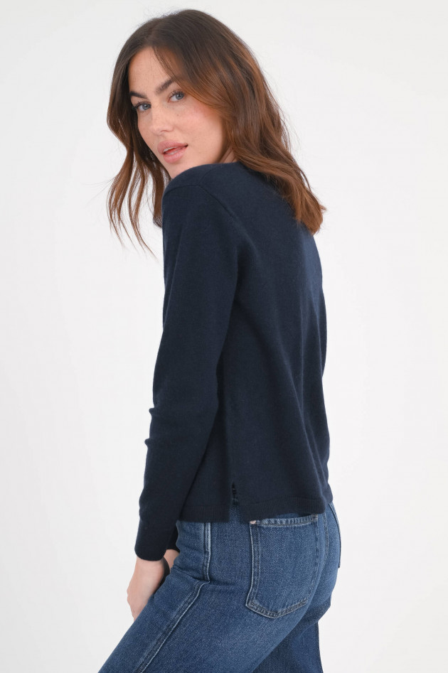 1868 Cashmere-Strickweste mit V-Neck in Navy