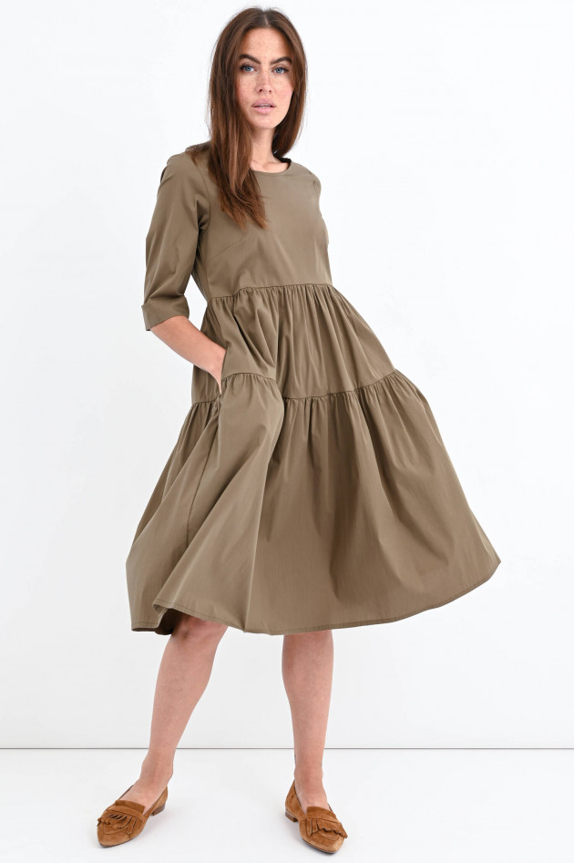 1868 Midi-Volantkleid in Khaki