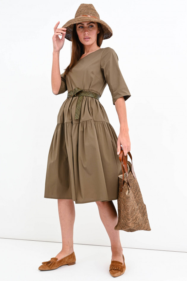 1868 Midi-Volantkleid in Khaki