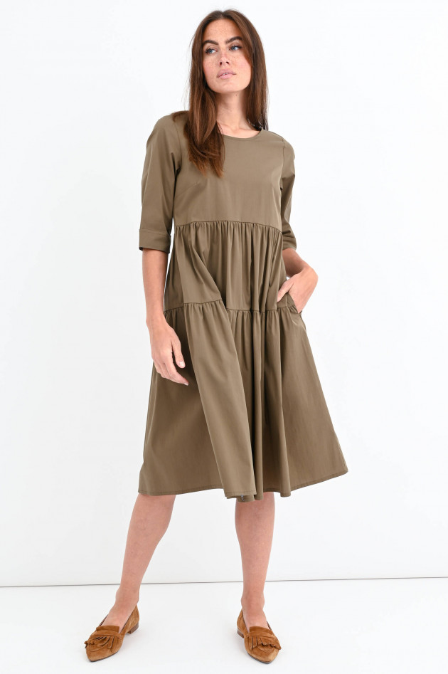 1868 Midi-Volantkleid in Khaki