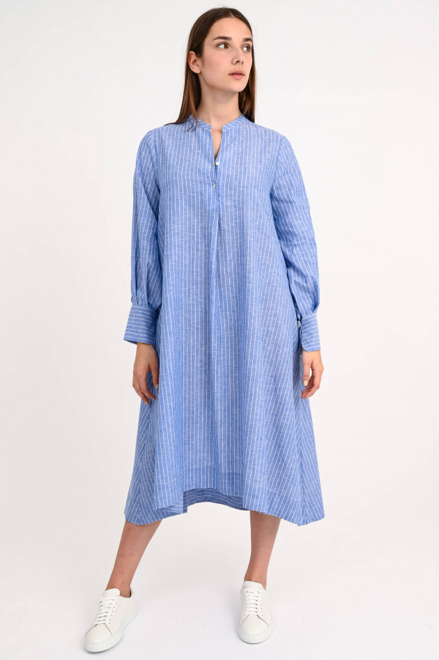 1868 Gestreiftes A-Linien-Kleid in Blau/Weiß