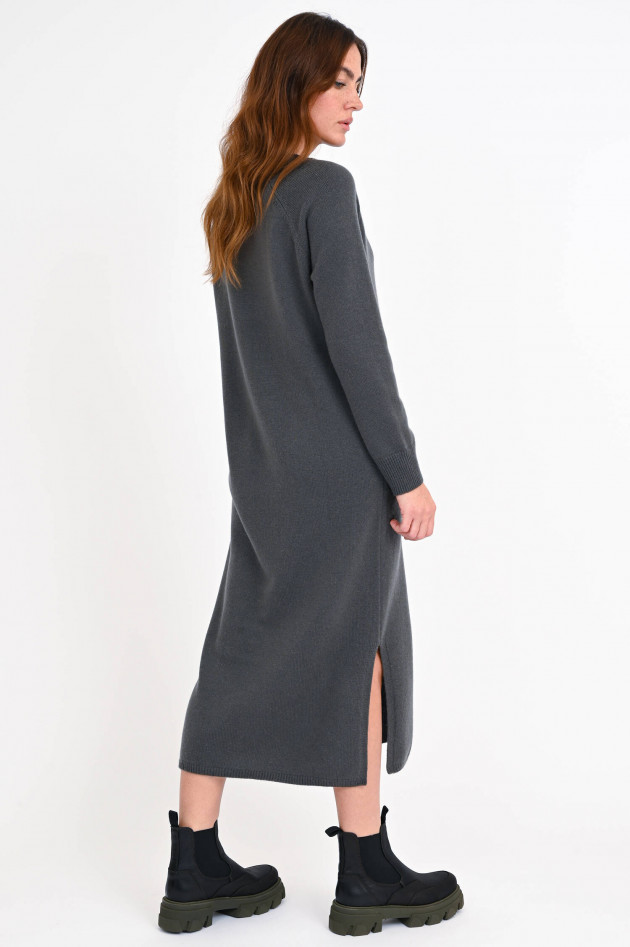 1868 Midi-Strickkleid aus Cashmere-Mix in Olivgrau