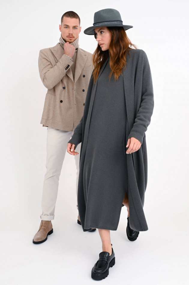 1868 Midi-Strickkleid aus Cashmere-Mix in Olivgrau