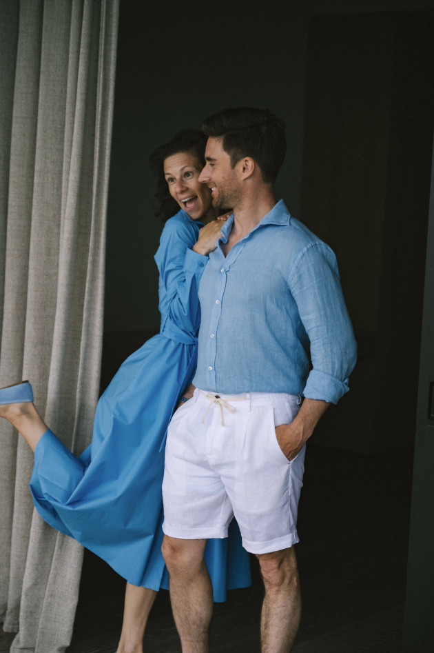 1868 Blusenkleid ADRIANA in Hellblau