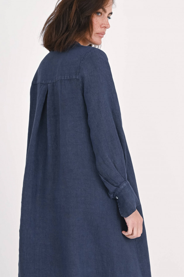 1868 A-Linien-Kleid aus Leinen in Navy