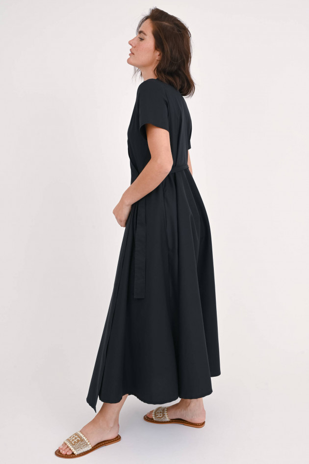 1868 Wickelkleid aus Baumwollpopeline in Schwarz