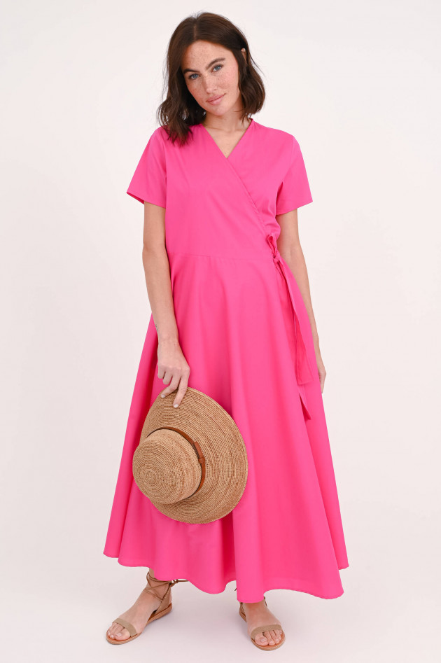 1868 Wickelkleid aus Baumwollpopeline in Pink