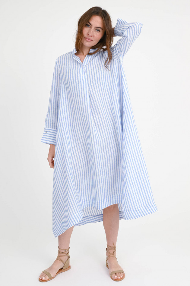 1868 Midikleid OTORRA in Wasserblau/Weiß gestreift