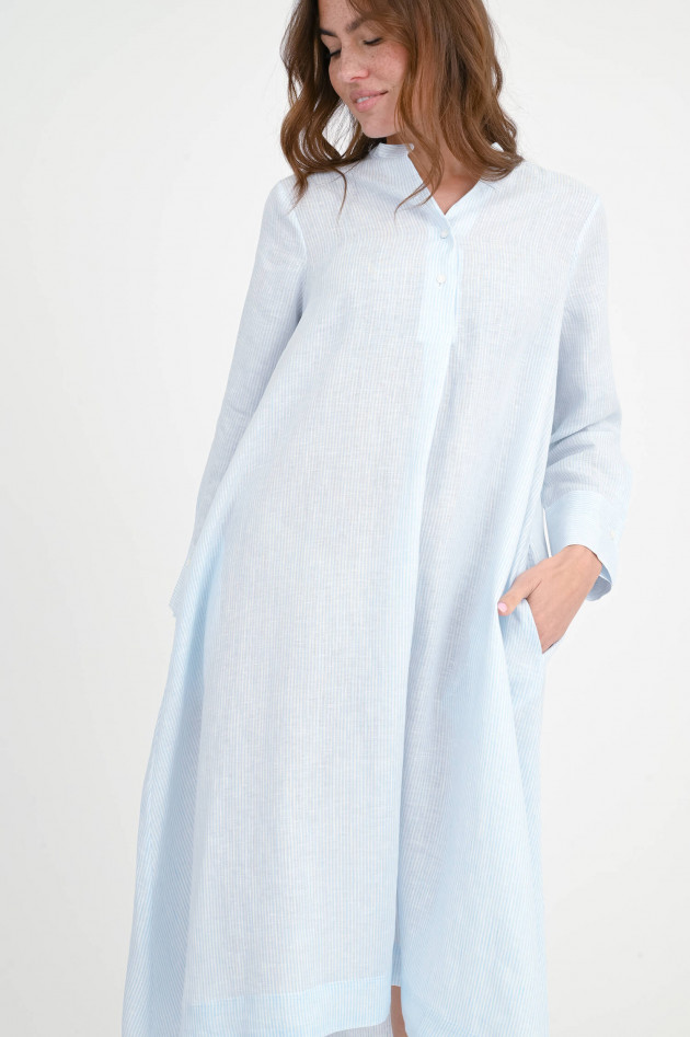 1868 Midikleid OTORRA in Türkis/Weiß schmal gestreift
