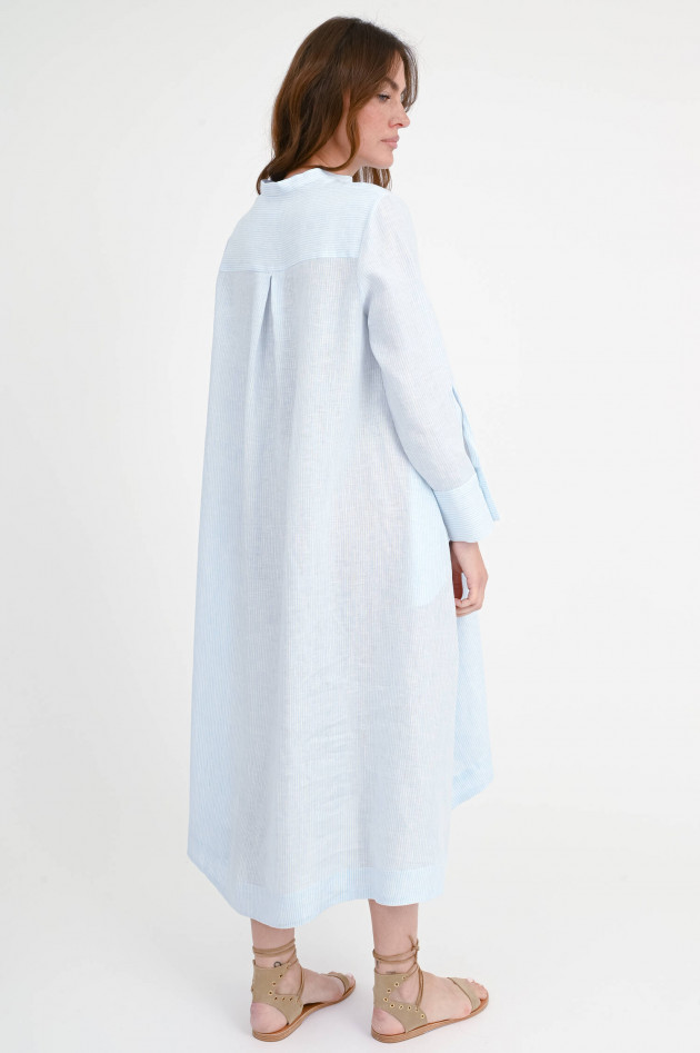1868 Midikleid OTORRA in Türkis/Weiß schmal gestreift