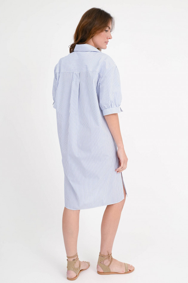1868 Blusenkleid OTESSA in Weiß/Navy gestreift