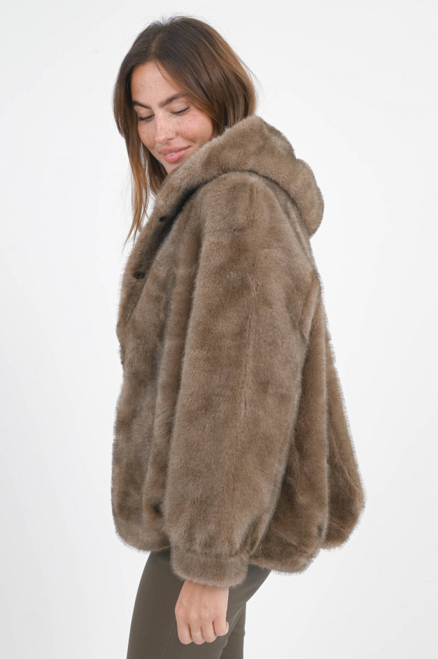1868 Jacke HOVY mit Kapuze in Moka