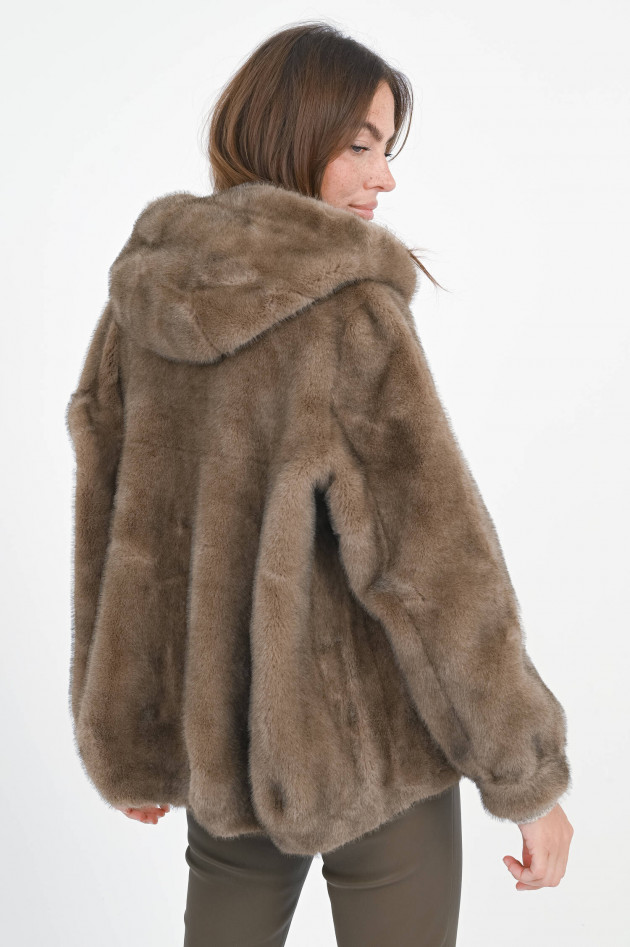 1868 Jacke HOVY mit Kapuze in Moka