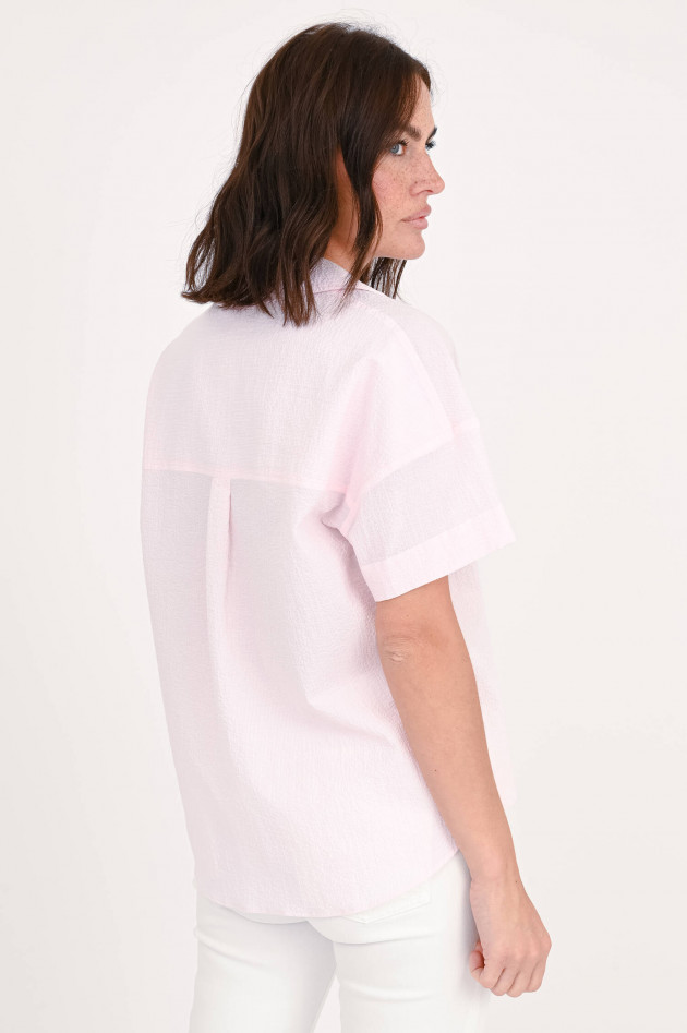1868 Seersucker Bluse ANETTE in Weiß/Rosa