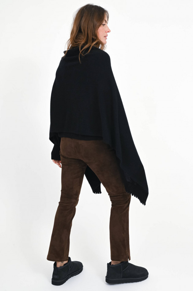 1868 Poncho aus Woll-Cashmere-Mix in Black