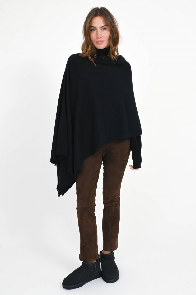 1868 Poncho aus Woll-Cashmere-Mix in Black