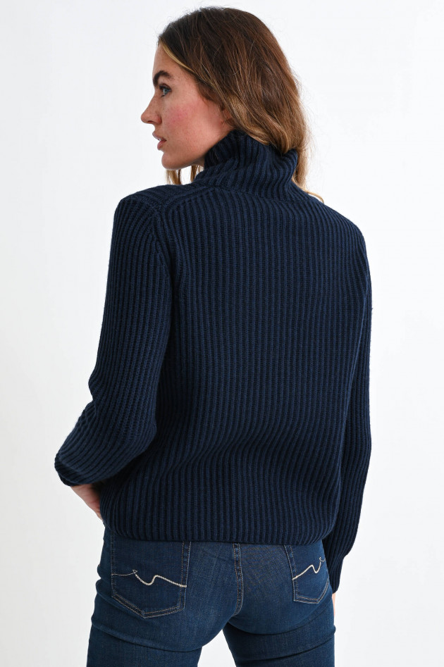 1868 Rippstrick-Pullover aus Kaschmir-Mix in Midnight