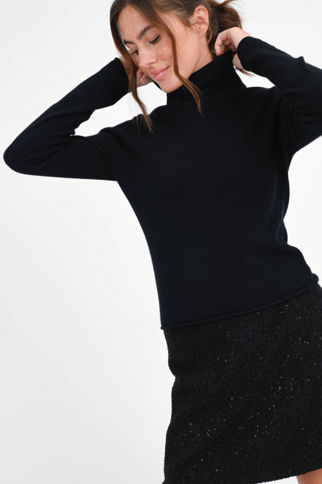 1868 Cashmere-Rollkragenpullover in Schwarz
