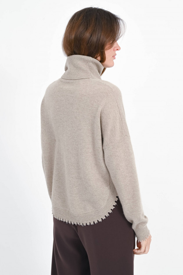 1868 Rollkragenpullover aus Woll-Cash-Mix in Grayscale
