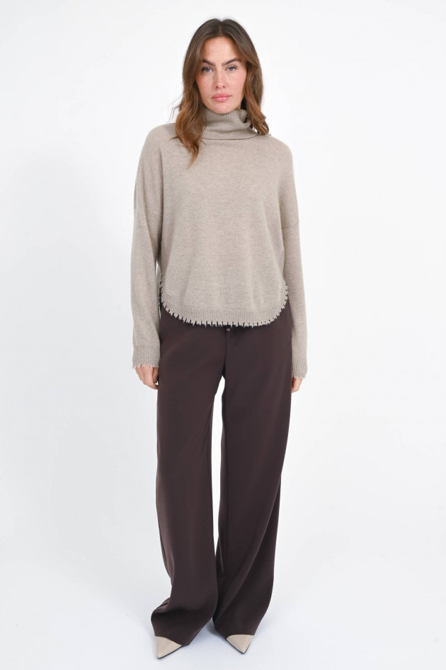 1868 Rollkragenpullover aus Woll-Cash-Mix in Grayscale