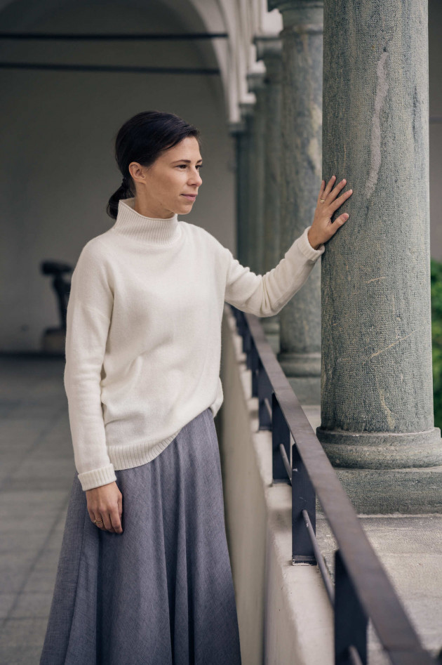 1868 Cashmere Turtleneckpullover in Offwhite