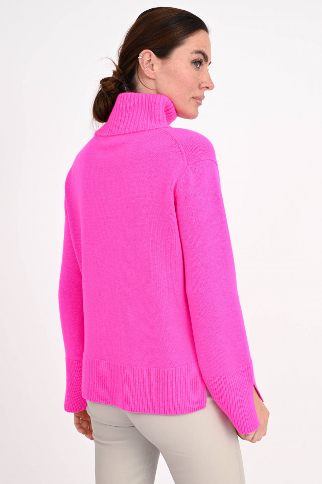 1868 Turtleneck-Pullover aus Cashmere-Mix in Neonpink