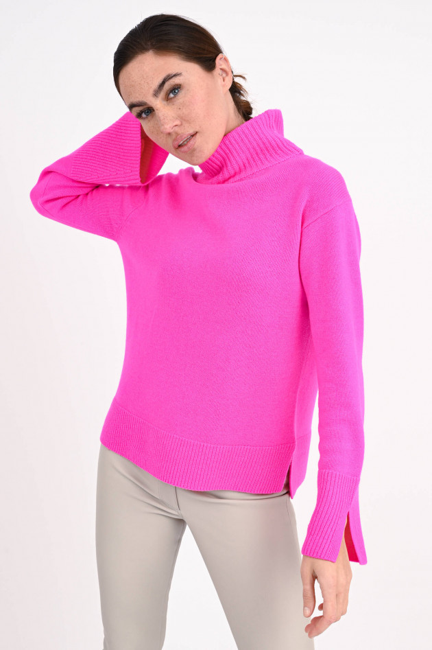 1868 Turtleneck-Pullover aus Cashmere-Mix in Neonpink