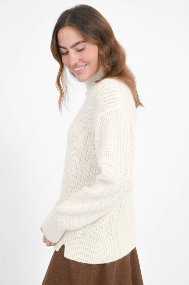 1868 Wollpullover mit Stehkragen in Offwhite