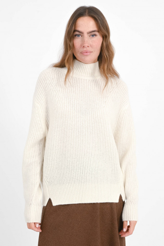 1868 Wollpullover mit Stehkragen in Offwhite