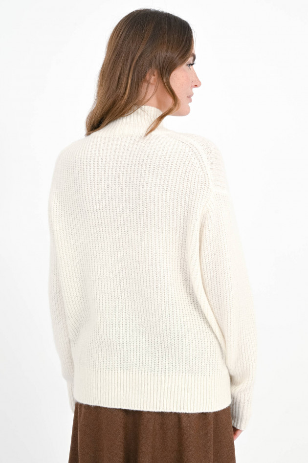 1868 Wollpullover mit Stehkragen in Offwhite