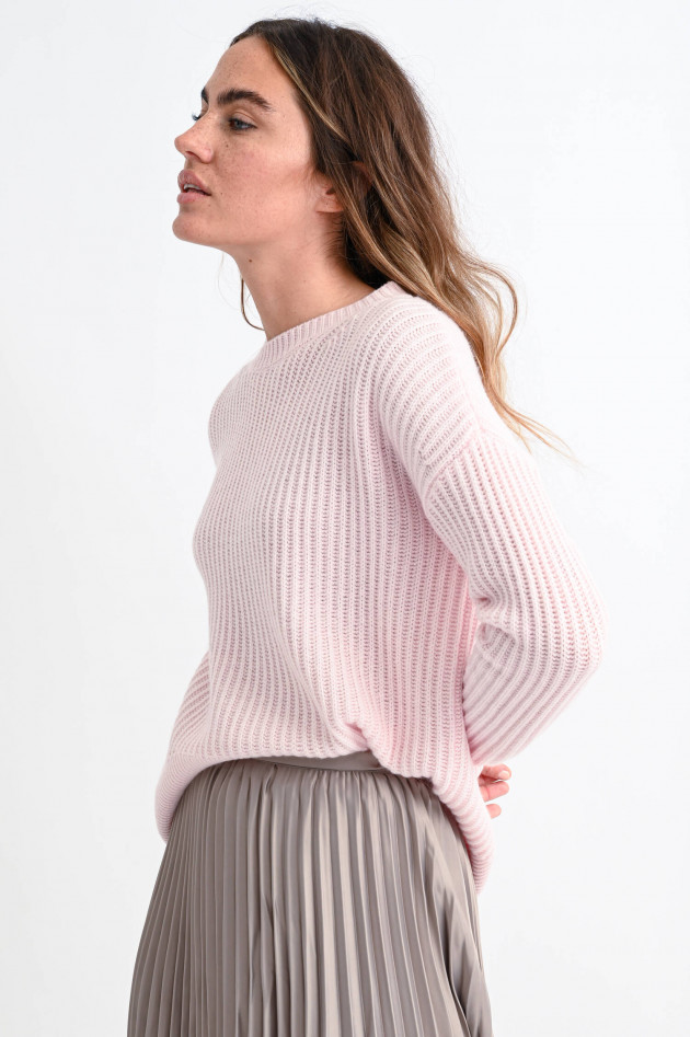 1868 Rippstrick-Pullover aus Kaschmir-Mix in Zartrosa