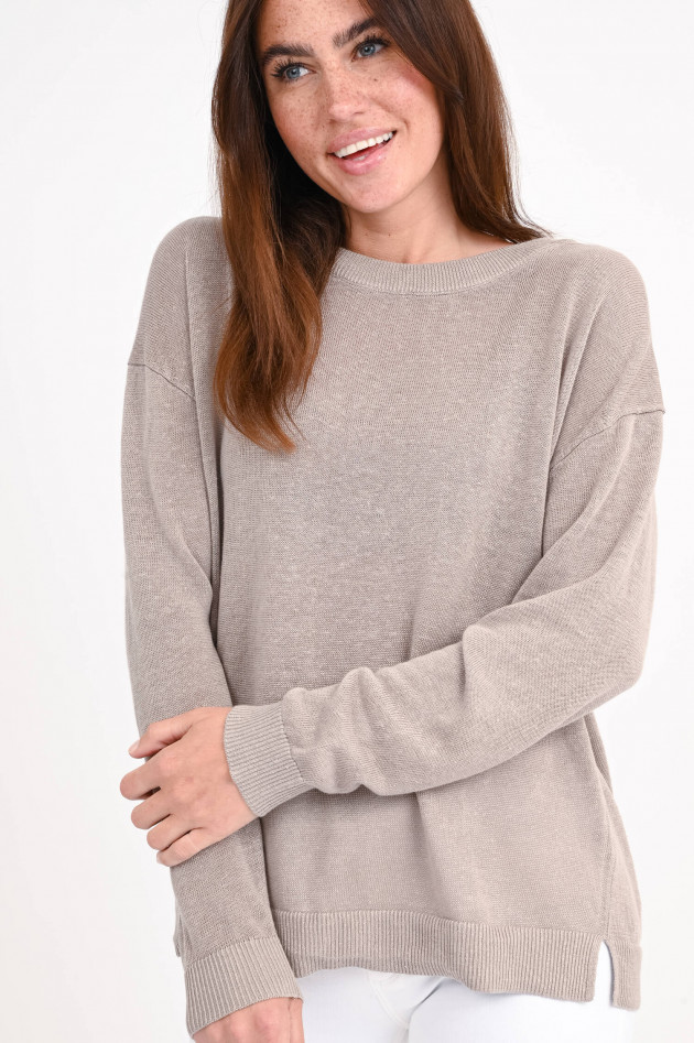 1868 Pullover aus Leinenstrick in Taupe