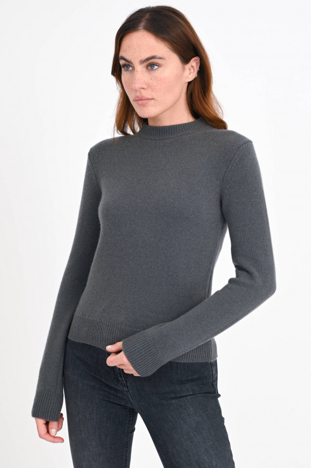 1868 Strickpullover aus Cashmere in Olivgrau