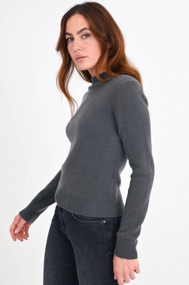 1868 Strickpullover aus Cashmere in Olivgrau