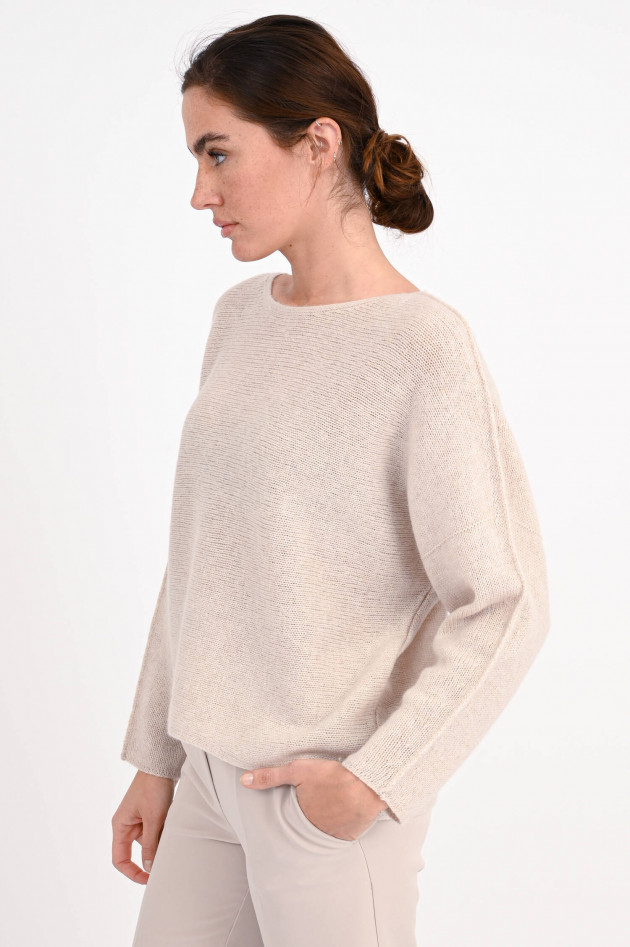 1868 Boxy Strickpullover aus Cashmere-Mix in Sand