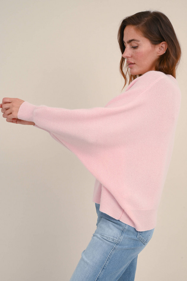 1868 Cashmere Pullover mit Fledermausärmel in Rosa