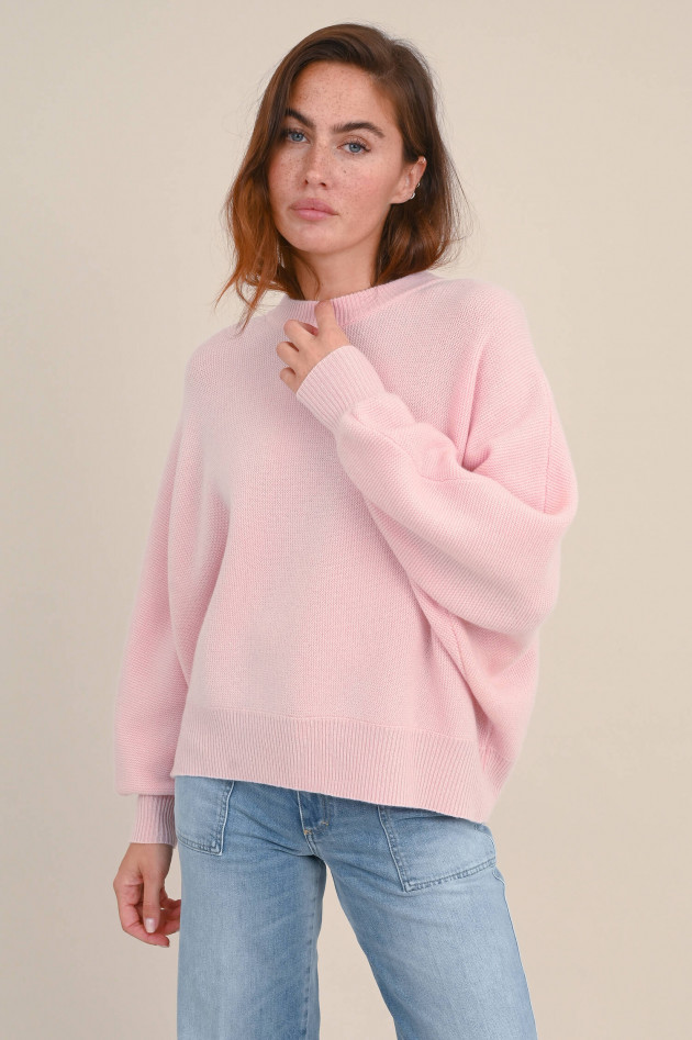 1868 Cashmere Pullover mit Fledermausärmel in Rosa