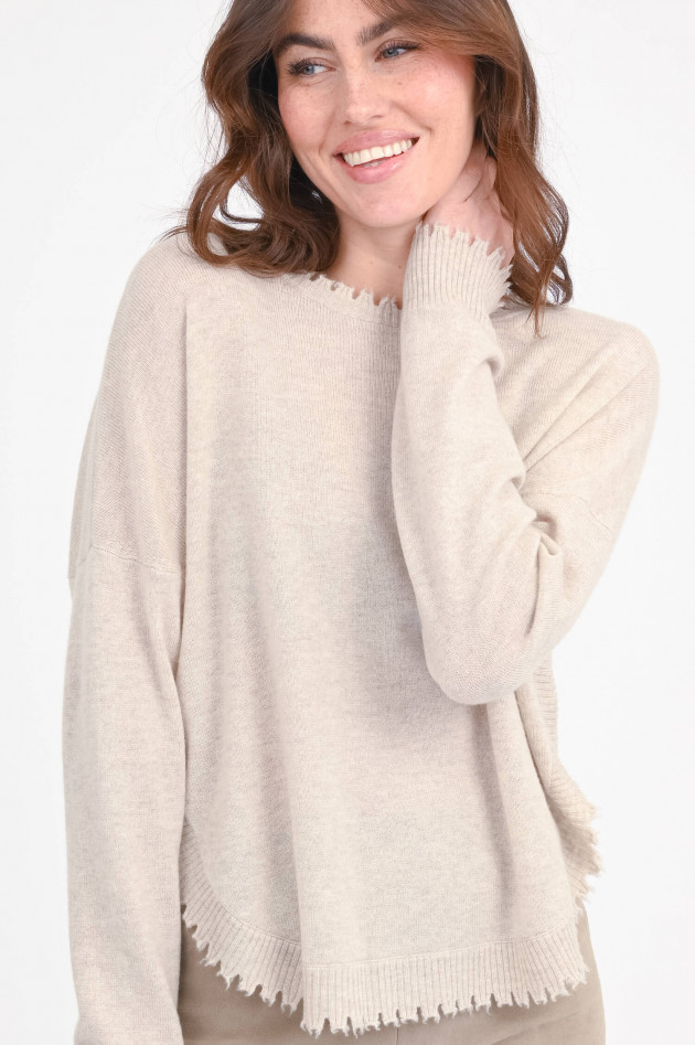 1868 Strickpullover mit Mäusekante in Mushroom