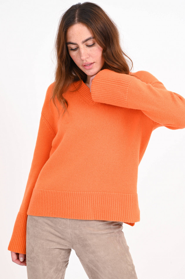 1868 Boxy Strickpullover aus Cashmere in Mandarine