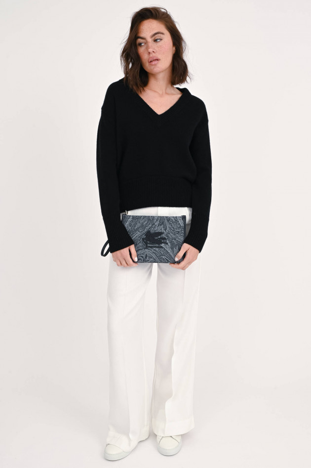 1868 Pullover aus Cashmere-Mix in Schwarz