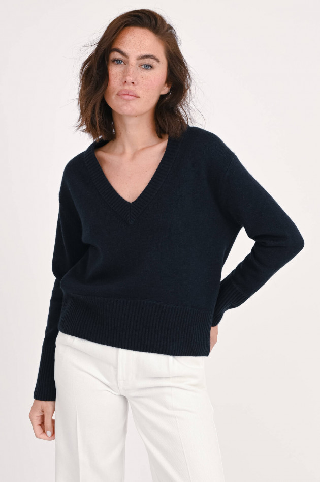 1868 Pullover aus Cashmere-Mix in Navy