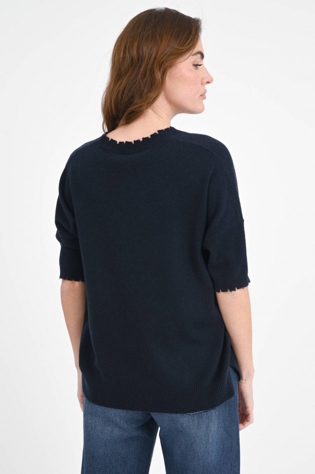 1868 Strickpullover mit Details am Saum in Hellblau